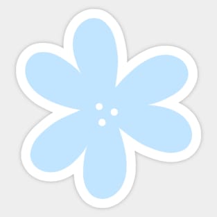 Cute Abstract Flower - Light Sky Blue Sticker